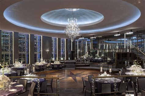 The rainbow room - The designers carefully considered the relationship of the Rainbow Room's graphic program to Rockefeller Center's iconic architecture and signature typography. 1 The elements include building graphics, menus and dining room accessories. 2 Rich, bespoke materials complement the grandeur of the room. 3 SixtyFive, the bar at the Rainbow Room.